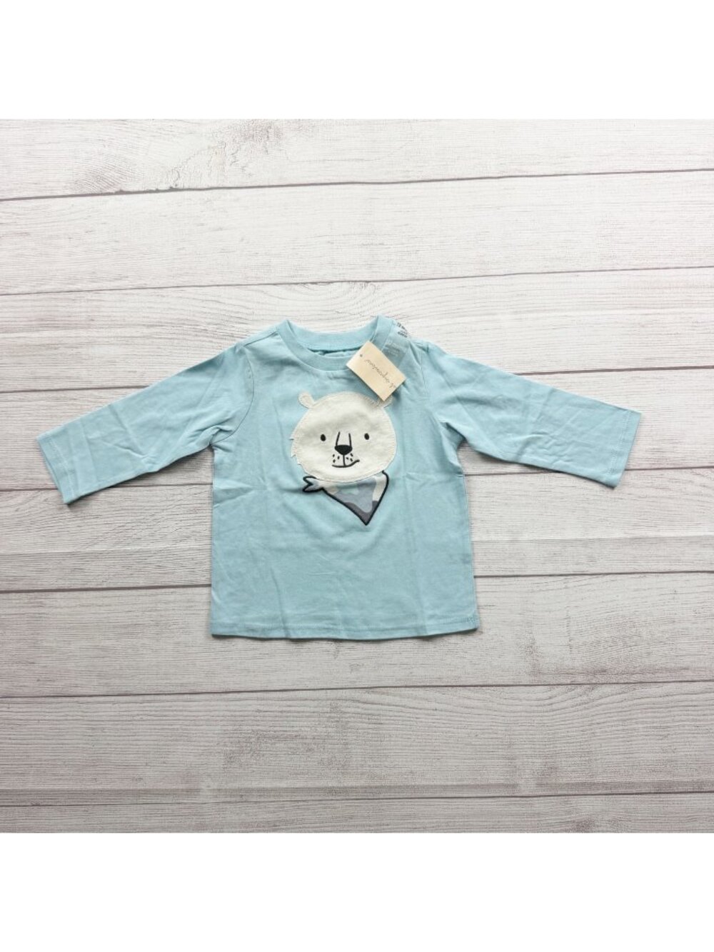 First Impressions Blue Long Sleeve Shirt Polar Bear Applique NWT 9-12 Months